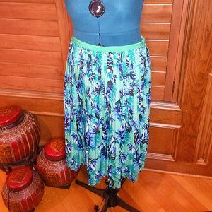 Banana Republic floral pleaded midi skirt